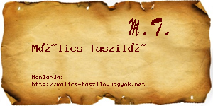 Málics Tasziló névjegykártya